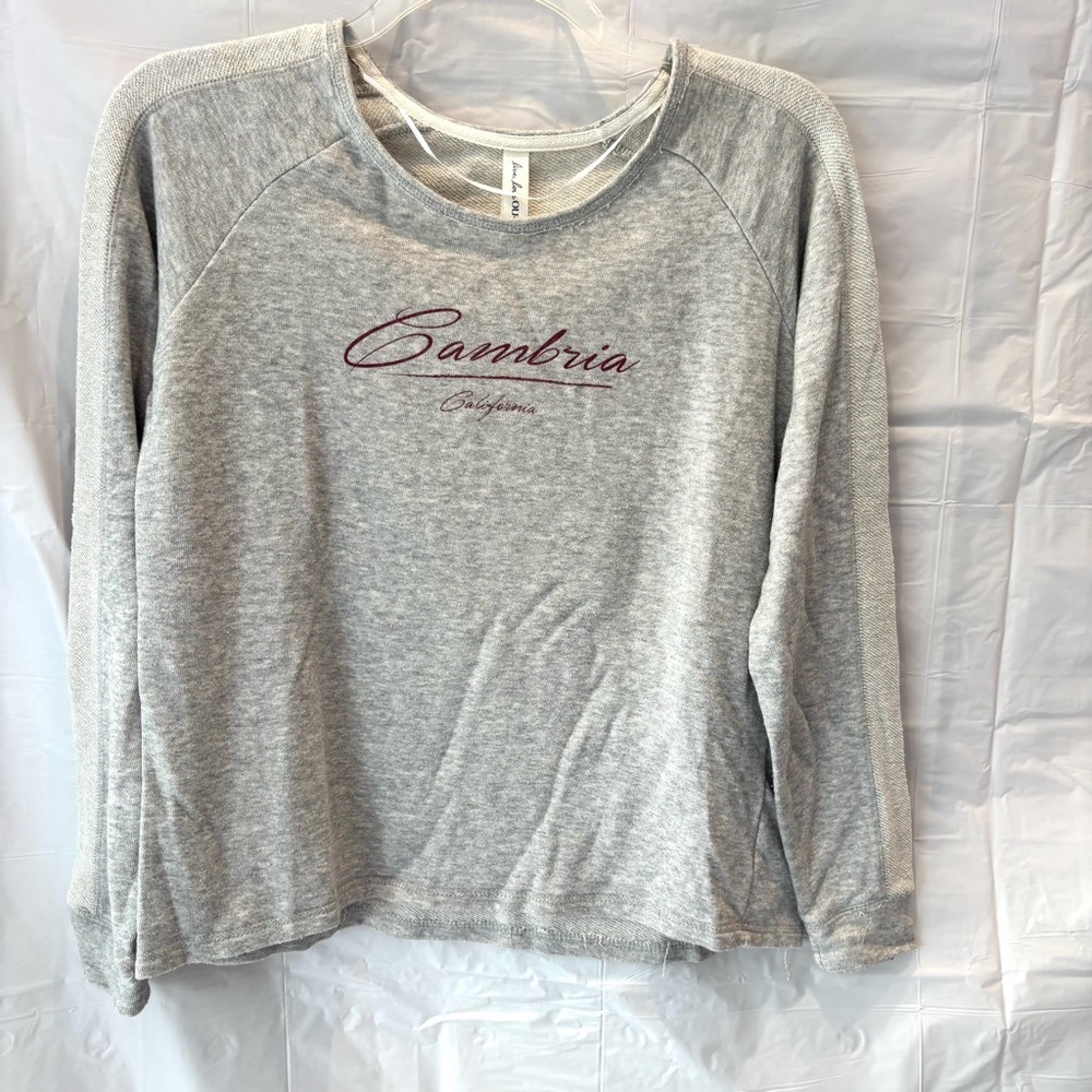 NWOT Live Love OURAY Gray Cambria CA Sweat Shirt terry lined boatneck SZ L - Picture 11 of 12
